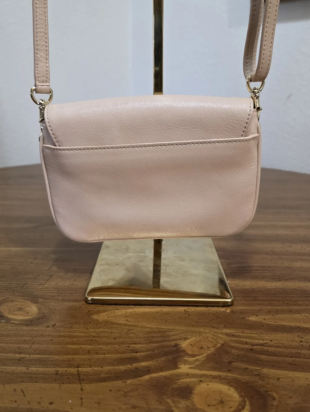 Tory Burch Robinson Mini Shell Pink Leather Crossbody with Gold Logo